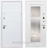 Входная дверь Армада Италия зеркало ФЛЗ-120 (Белый матовый / Белый матовый)