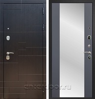 Входная стальная дверь Армада 20 зеркало СБ-16 (Венге / Графит софт)