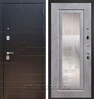 Входная дверь Армада Аккорд зеркало ФЛЗ-120 (Венге / Бетон темный)