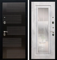 Входная дверь Тесла с зеркалом (Венге / Бетон светлый) для установки в квартиру 18684