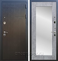 Входная металлическая дверь Армада Премиум 246 с зеркалом Пастораль (Венге / Бетон темный)
