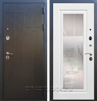 Входная металлическая дверь Армада Премиум 246 с зеркалом ФЛЗ-120 (Венге / Белый матовый)