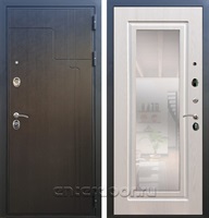 Входная металлическая дверь Армада Премиум 246 с зеркалом ФЛЗ-120 (Венге / Лиственница беж)