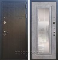 Входная металлическая дверь Армада Премиум 246 с зеркалом ФЛЗ-120 (Венге / Бетон темный)
