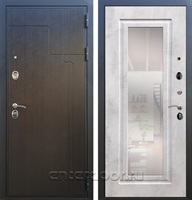 Входная металлическая дверь Армада Премиум 246 с зеркалом ФЛЗ-120 (Венге / Бетон светлый)
