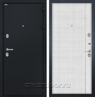 Входная металлическая дверь Интекрон Греция В-07 (Чёрный шелк / Лофт белый)