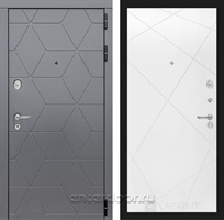 Входная металлическая дверь Лабиринт Cosmo 24 (Графит / Белый софт)
