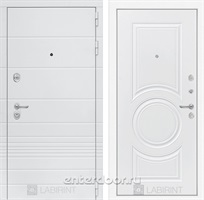 Входная металлическая дверь Лабиринт Трендо 23 (Белый камень / Белый софт)
