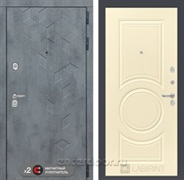 Входная металлическая дверь Лабиринт Бетон 23 (Бетон песочный / Шампань софт)