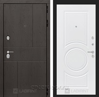 Входная металлическая дверь Лабиринт Урбан 23 (Дуб горький шоколад / Белый софт)