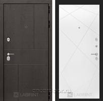 Входная металлическая дверь Лабиринт Урбан 24 (Дуб горький шоколад / Белый софт)