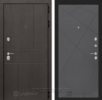 Входная металлическая дверь Лабиринт Урбан 24 (Дуб горький шоколад / Графит софт)