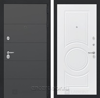 Входная металлическая дверь Лабиринт Арт 23 (Графит софт / Белый софт)