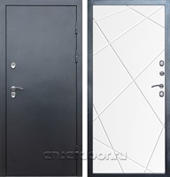 Входная дверь с терморазрывом Снегирь 3К Лучи (Серебро / Белый матовый)