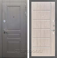 Входная стальная дверь Интекрон Брайтон ФЛ-102 (Дуб вуд графит / Сосна белая)
