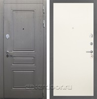 Входная стальная дверь Интекрон Брайтон Гладкая (Дуб вуд графит / Силк жасмин)