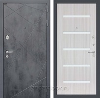 Входная металлическая дверь Лабиринт Лофт 01 (Бетон темный / Сандал белый)