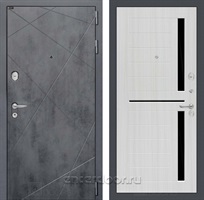 Входная металлическая дверь Лабиринт Лофт 02 (Бетон темный / Сандал белый)