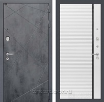 Входная металлическая дверь Лабиринт Лофт 22 (Бетон темный / Белый софт)
