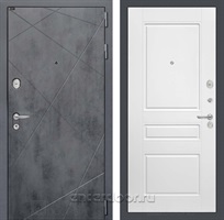 Входная металлическая дверь Лабиринт Лофт 03 (Бетон темный / Белый софт)