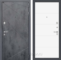Входная металлическая дверь Лабиринт Лофт 13 (Бетон темный / Белый софт)