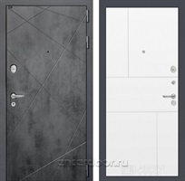 Входная металлическая дверь Лабиринт Лофт 21 (Бетон темный / Белый софт)