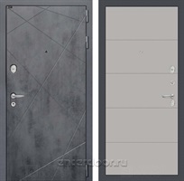 Входная металлическая дверь Лабиринт Лофт 13 (Бетон темный / Грей софт)
