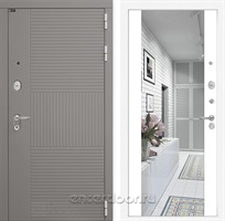 Входная металлическая дверь Лабиринт Formo с зеркалом Максимум (Шато Латте / Белый софт)
