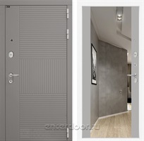 Входная металлическая дверь Лабиринт Formo с зеркалом Максимум (Шато Латте / Грей софт)