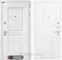 Входная металлическая дверь Лабиринт Versal 21 (Альберо браш / Белый софт)