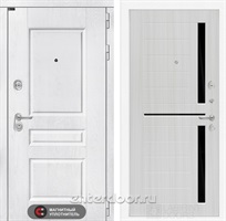 Входная металлическая дверь Лабиринт Versal 02 (Альберо браш / Сандал белый)