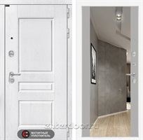 Входная металлическая дверь Лабиринт Versal с зеркалом Максимум (Альберо браш / Грей софт)