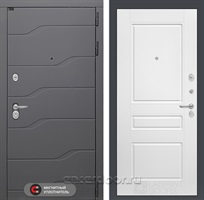 Входная металлическая дверь Лабиринт River 03 (Графит софт / Белый софт)