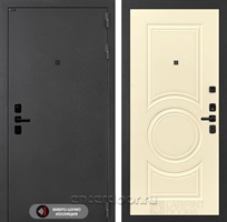 Входная металлическая дверь Лабиринт Acustic 23 (Муар серый / Шампань софт)