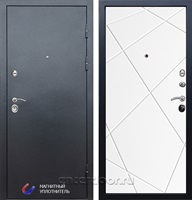 Входная металлическая дверь Техно 3к Лучи (Антик Серебро / Белый матовый)