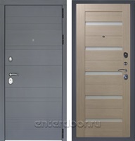 Входная металлическая дверь Лира 3К СБ-1 (Графит софт / Капучино)