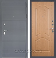 Входная металлическая дверь Лира 3К Этюд (Графит софт / Дуб рон)