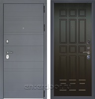 Входная металлическая дверь Лира 3К Брасс (Графит софт / Венге)