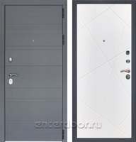 Входная металлическая дверь Лира 3К Флитта (Графит софт / Эмаль белая)