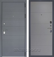 Входная металлическая дверь Лира 3К Тривия (Графит софт / Эмаль светло-серая)