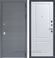 Входная металлическая дверь Лира 3К Доррен (Графит софт / Эмаль белая)