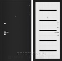 Входная металлическая дверь Лабиринт Классик 01 (Шагрень черная / Белое дерево)