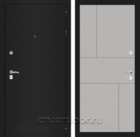 Входная металлическая дверь Лабиринт Классик 21 (Шагрень черная / Грей софт)