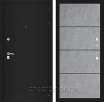 Входная металлическая дверь Лабиринт Классик 25 (Шагрень черная / Бетон светлый)