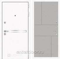 Входная металлическая дверь Лабиринт Line White 21 (Шагрень белая / Грей софт)