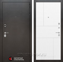 Входная металлическая дверь Лабиринт Сильвер 21 (Антик темное серебро / Белый софт)