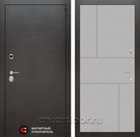 Входная металлическая дверь Лабиринт Сильвер 21 (Антик темное серебро / Грей софт)