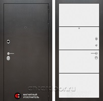 Входная металлическая дверь Лабиринт Сильвер 25 (Антик темное серебро / Белый софт)