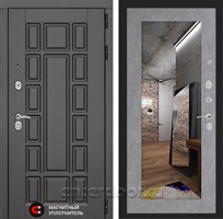 Входная металлическая дверь Лабиринт Нью-Йорк с зеркалом 18 (Венге / Бетон светлый)