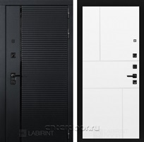 Входная металлическая дверь Лабиринт Piano 21 (Чёрный кварц / Белый софт)